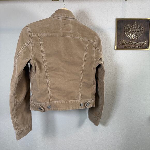Women's Levi's Tan Classic Style Corduroy Button Front Jacket Size Small - Picture 8 of 9